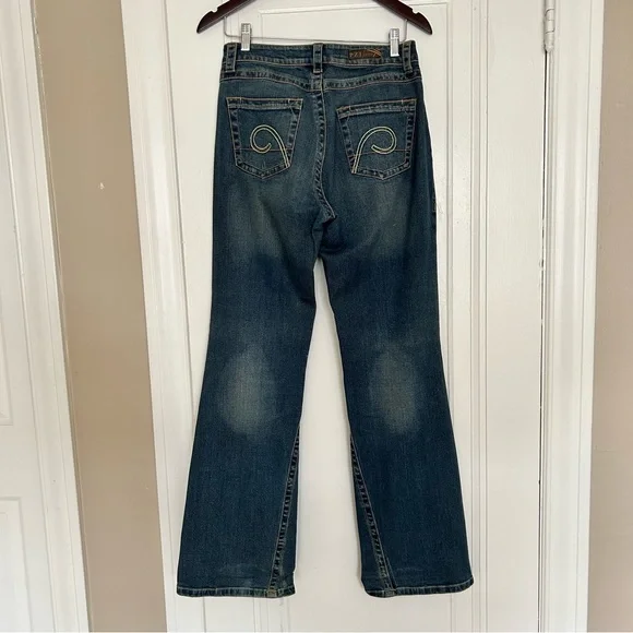 PZI Classic Blue Flare Wide Leg Jeans with Contrast Stitching - Picture 2 of 6